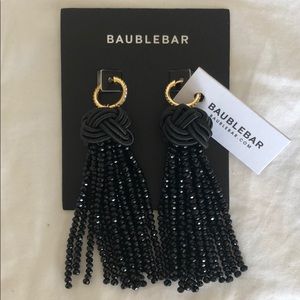 Baublebar black tassel earrings NWT
